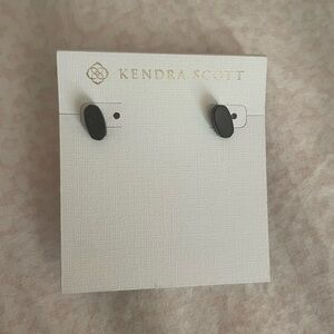 Kendra Scott Pewter Dark Gray Matte Stud Earrings